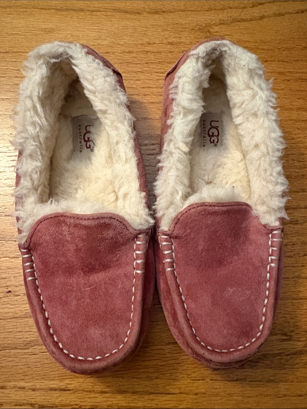 UGG Women's Dusty Rose Suede Shearling Moccasins